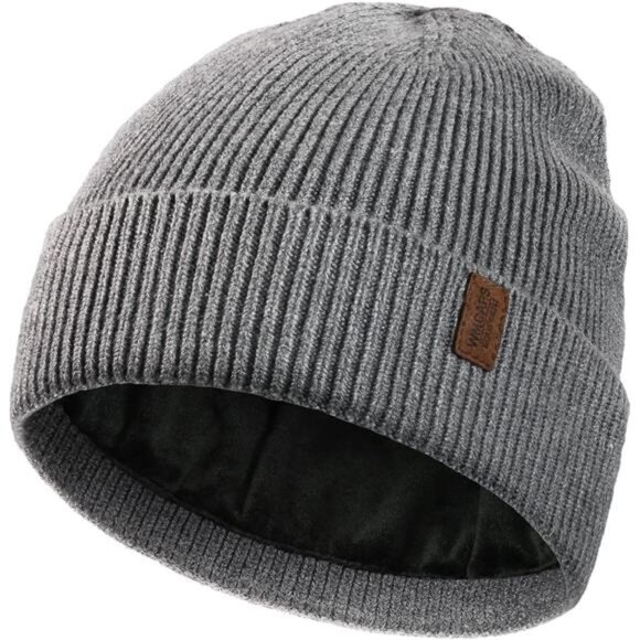 New Winter Beanie for Men Women, Fleece Lined Beanie Soft Warm Knit Hat - Picture 1 of 5